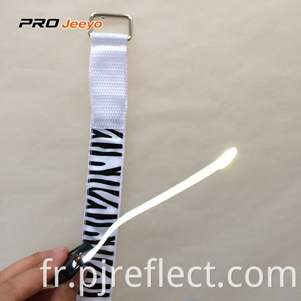 Reflective Led Light White Zebra Print Armband Wb Mbw001